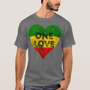 Reggae Heart One Love Rasta Reggae Music Rastafari T-shirt