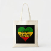 Reggae Heart One Love Rasta Reggae Music Rastafari Tote Bag (Voorkant)