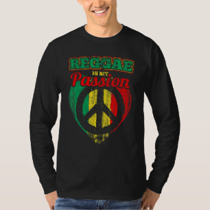 Reggae is mijn passie Rastafari vlag met vredessys T-shirt