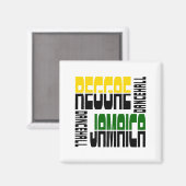 Reggae Jamaica Dance Hall Cube, 3 kleuren Magneet (Voorkant / Achterkant)