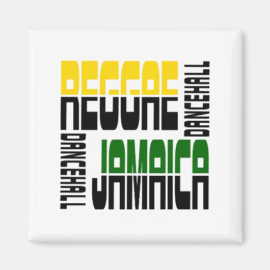 Reggae Jamaica Dance Hall Cube, 3 kleuren Magneet (Voorkant)