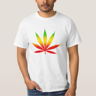 Reggae Jamaicaanse Jamaica Rasta Leaf Mannen T-shi T-shirt