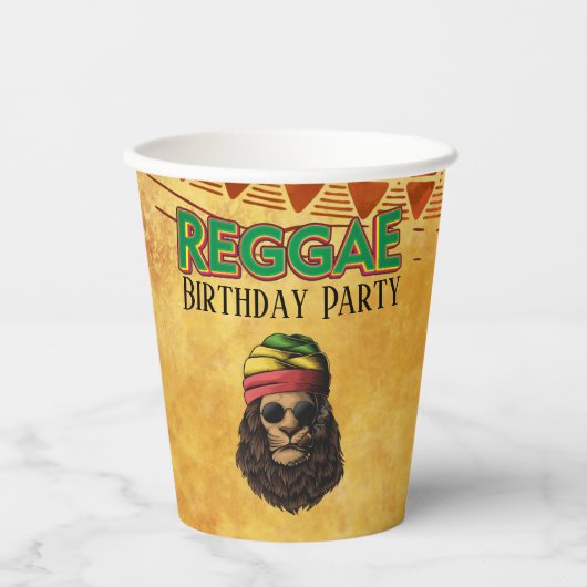 Reggae Jamaican African Birthday Party Papieren Bekers (Voorkant)