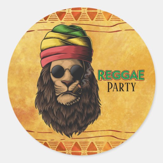 Reggae Jamaican Birthday Party Ronde Sticker (Voorkant)