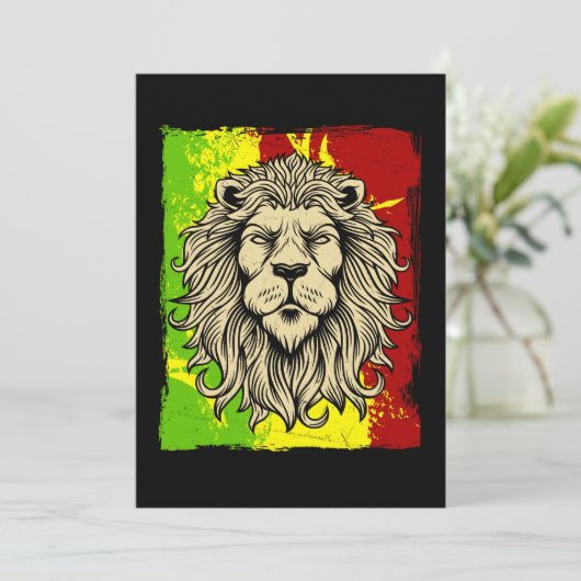 Reggae Jamaican Lion Rasta African Kaart (Staand voorkant)