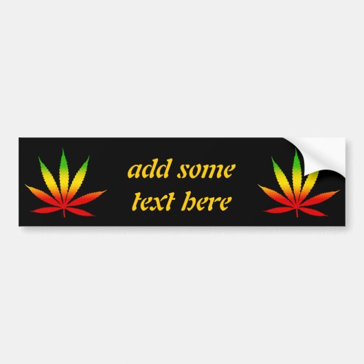 Reggae Jamaican Rasta Leaf Rastafari Bumpersticker (Voorkant)