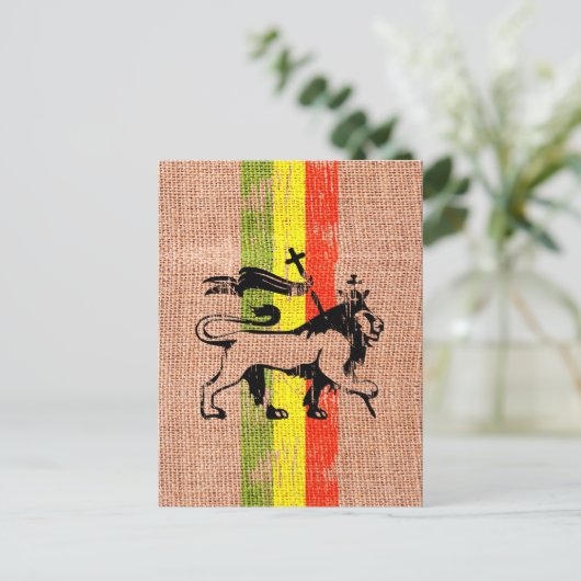 Reggae king lion briefkaart (Staand voorkant)