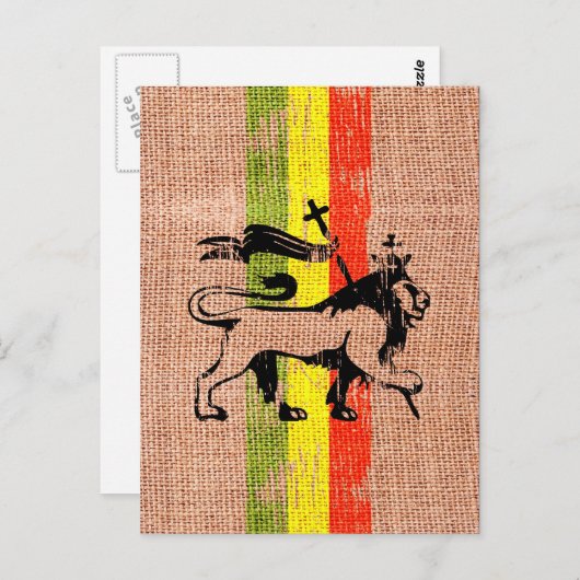 Reggae king lion briefkaart (Voorkant / Achterkant)