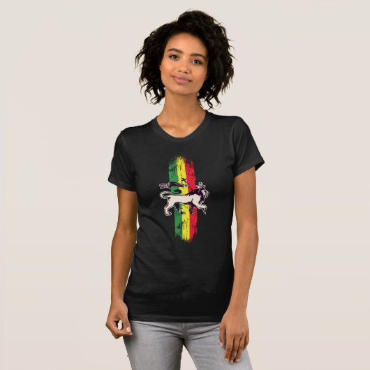Reggae king lion t-shirt (Voorkant volledig)
