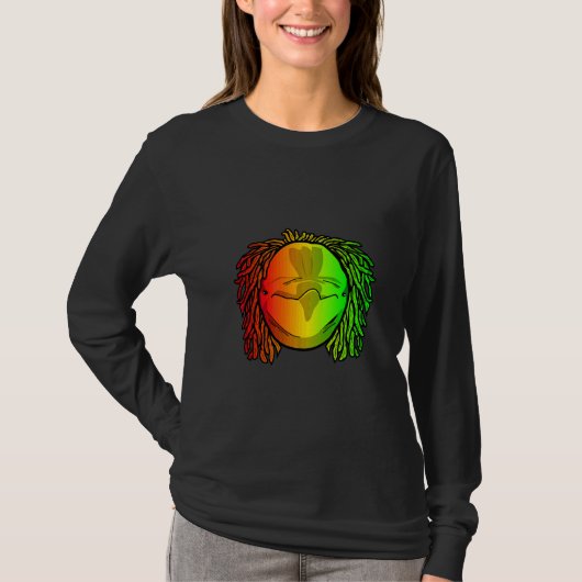 Reggae Koele Dolfijn Dreadlocks Dreads Rastafari T-shirt (Voorkant)