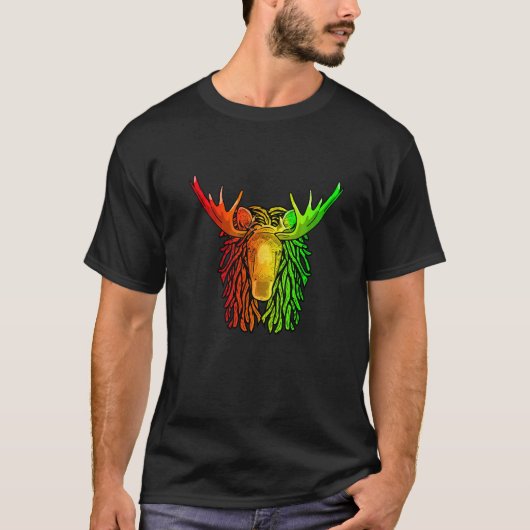 Reggae Koele Eland Dreadlocks Rasta Dreads Rastafa T-shirt (Voorkant)