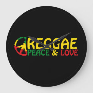 Reggae-kunst met positieve woorden Vrede en Liefde Grote Klok
