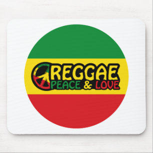 Reggae-kunst met positieve woorden Vrede en Liefde Muismat