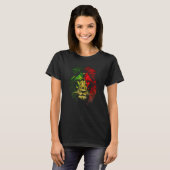Reggae leeuw wild kat grote kat Jamaica leeuw T-shirt (Voorkant volledig)