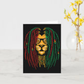 Reggae Lion Dreadlocks Wilde Kat Rasta Afrika Rast Kaart (Gele Bloem)