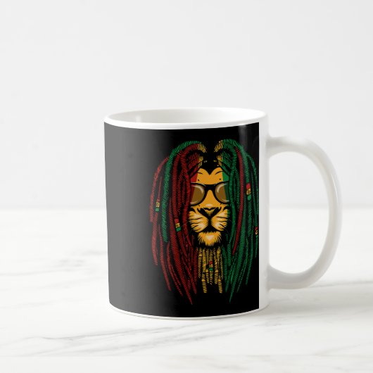 Reggae Lion Dreadlocks Wilde Kat Rasta Afrika Rast Koffiemok (Rechts)