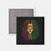 Reggae Lion Dreadlocks Wilde Kat Rasta Afrika Rast Magneet (Voorkant / Achterkant)