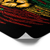 Reggae Lion Dreadlocks Wilde Kat Rasta Afrika Rast Poster (Hoek)