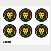 Reggae Lion Tattoo Juneteenth Blackity Zwart Ronde Sticker (Vel)