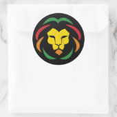 Reggae Lion Tattoo Juneteenth Blackity Zwart Ronde Sticker (Tas)