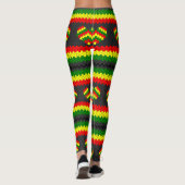 Reggae Love Heart Rasta Hippie Power Yoga Leggings (Achterkant)
