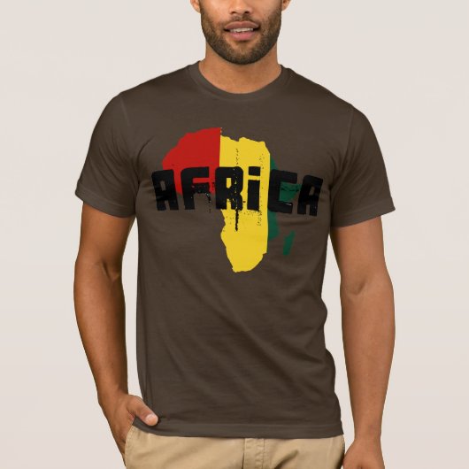 Reggae Map of Africa African Ragga Art T-shirt (Voorkant)