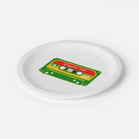 Reggae mix tape cassette retro papieren bordje (Gekanteld)