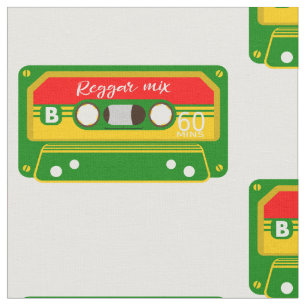 Reggae mix tape cassette retro stof
