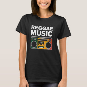 Reggae Music Boombox Retro Roots Rasta Gra T-shirt