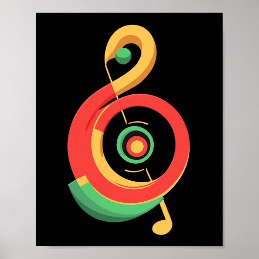 Reggae Music Clef Poster (Voorkant)