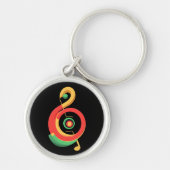 Reggae Music Clef Sleutelhanger (Voorkant)