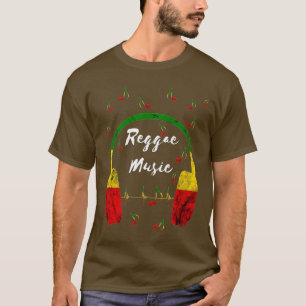 Reggae Music Headphones rastafari Roots Rasta Hipp T-shirt
