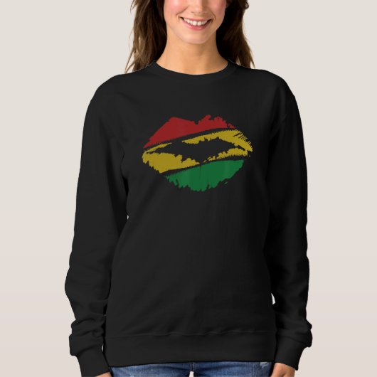 Reggae Music Jamaica Kissing Lips Flag Rastafari R Trui (Voorkant)