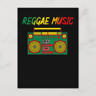 Reggae Music Lover Colorful Jamaica Cassette Radio Briefkaart