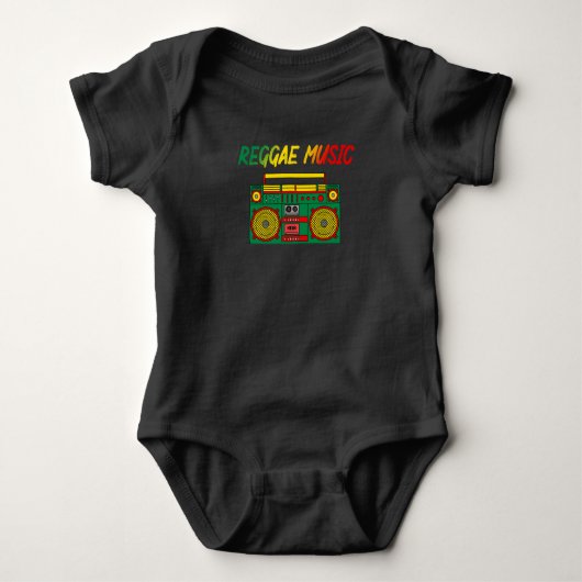 Reggae Music Lover Colorful Jamaica Cassette Radio Romper (Voorkant)