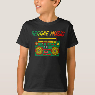 Reggae Music Lover Colorful Jamaica Cassette Radio T-shirt