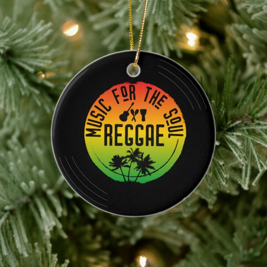 Reggae Music Lover Tropical Christmas Keramisch Ornament (Boom)