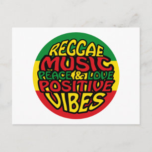 Reggae Music met positieve gezegden Briefkaart
