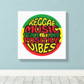 Reggae Music met positieve gezegden Canvas Afdruk (Insitu (Houten vloer))