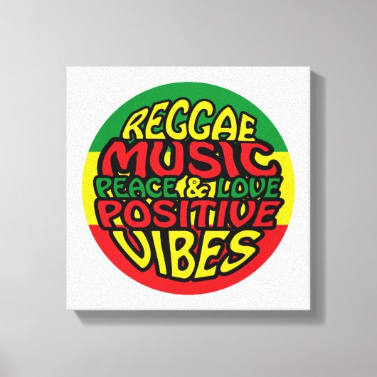 Reggae Music met positieve gezegden Canvas Afdruk (Voorkant)