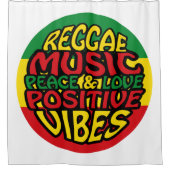 Reggae Music met positieve gezegden Douchegordijn (Voorkant)