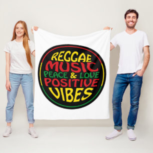 Reggae Music met positieve gezegden en aanhalingst Fleece Deken