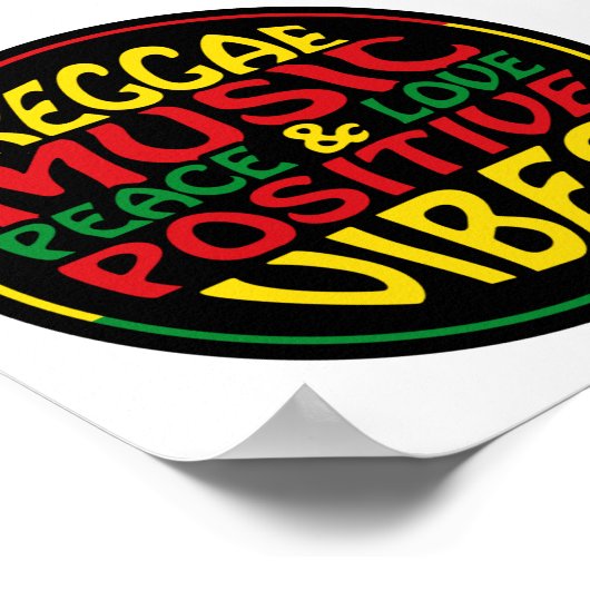 Reggae Music met positieve gezegden en aanhalingst Poster (Hoek)