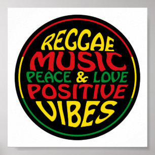 Reggae Music met positieve gezegden en aanhalingst Poster
