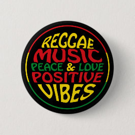 Reggae Music met positieve gezegden en aanhalingst Ronde Button 5,7 Cm