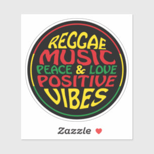 Reggae Music met positieve gezegden en aanhalingst Sticker
