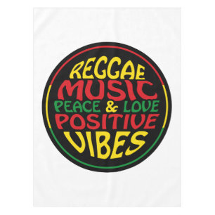 Reggae Music met positieve gezegden en aanhalingst Tafelkleed