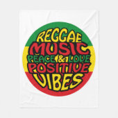 Reggae Music met positieve gezegden Fleece Deken (Voorkant)