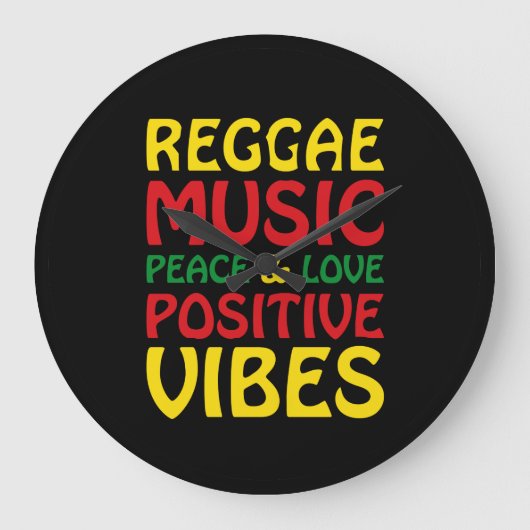 Reggae Music met positieve gezegden Grote Klok (Voorkant)