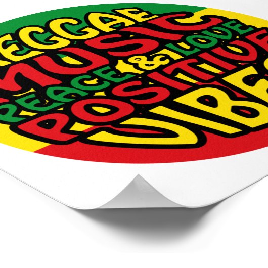 Reggae Music met positieve gezegden Poster (Hoek)